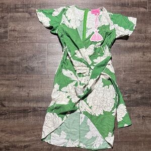 NWT Dress Day Green Floral Wrap Dress